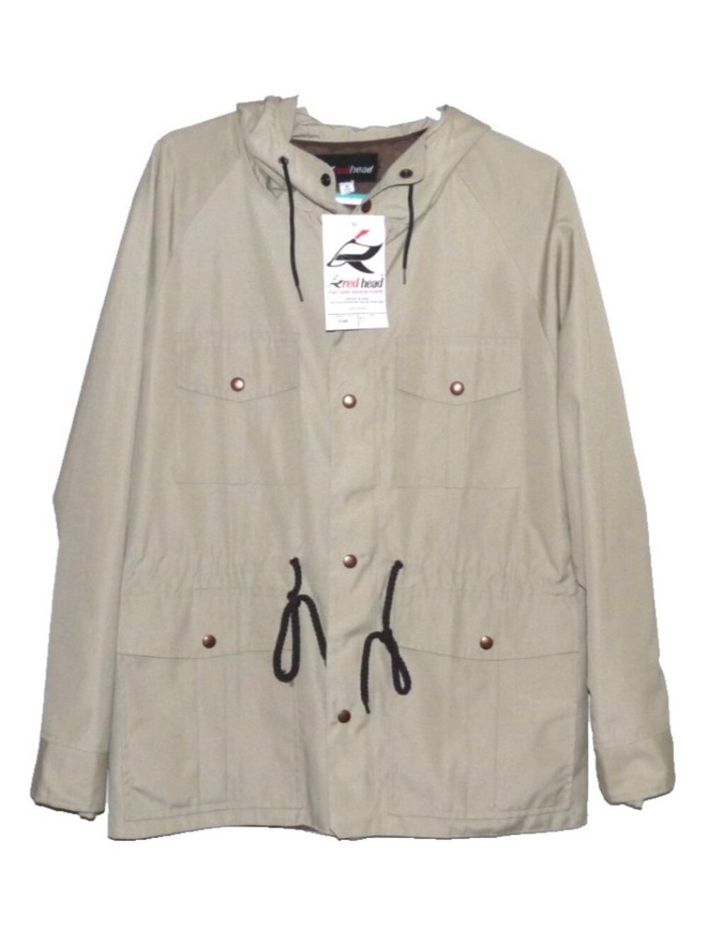 Red Head tan water repentant lightweight field jacket, parka men's size M, New